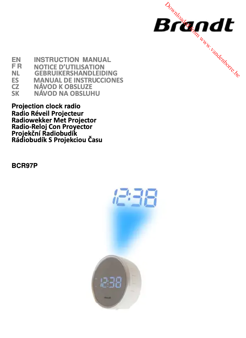 Page n°1 - Manuel utilisateur Brandt BCR97P