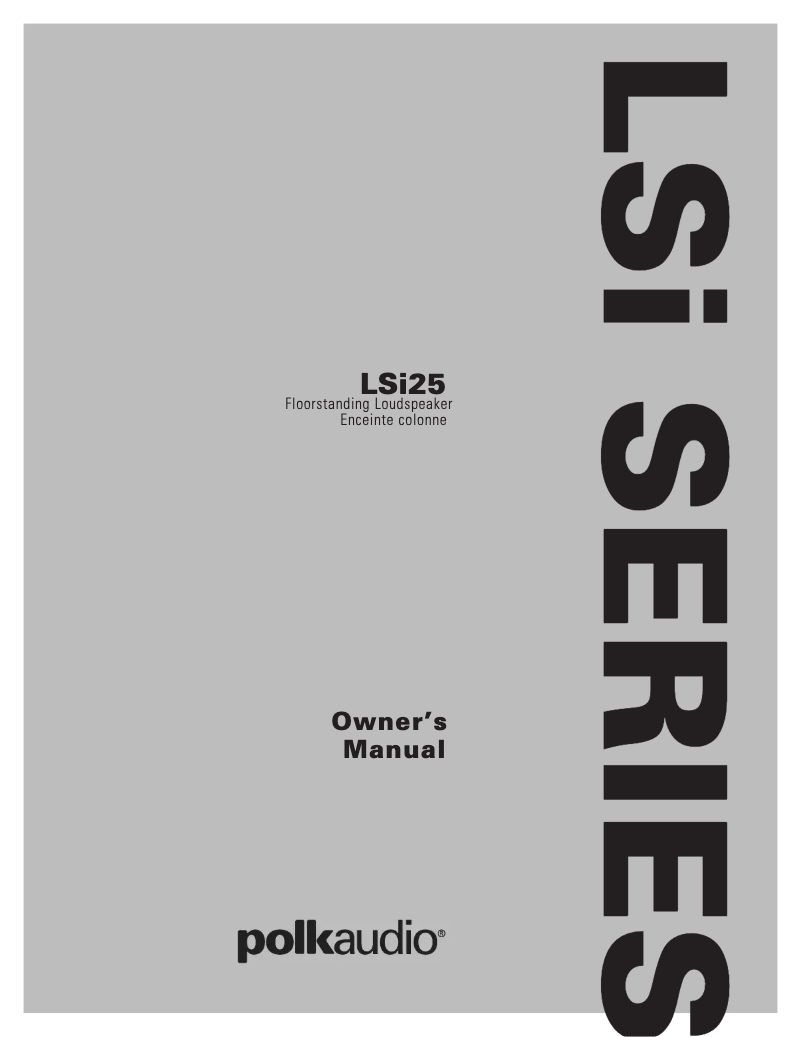 Page 1 de la notice Manuel utilisateur Polk LSi25