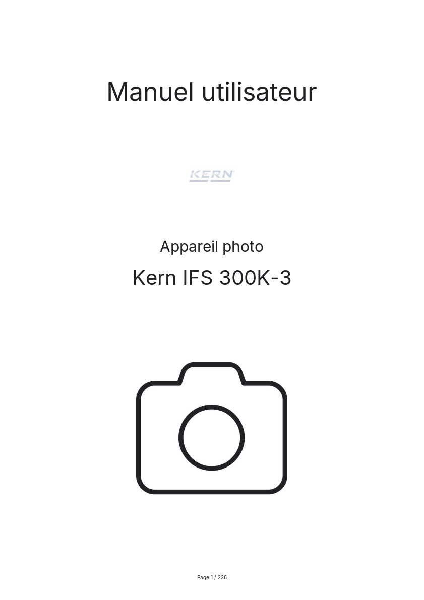 Image de la première page du manuel de l'appareil IFS 300K-3