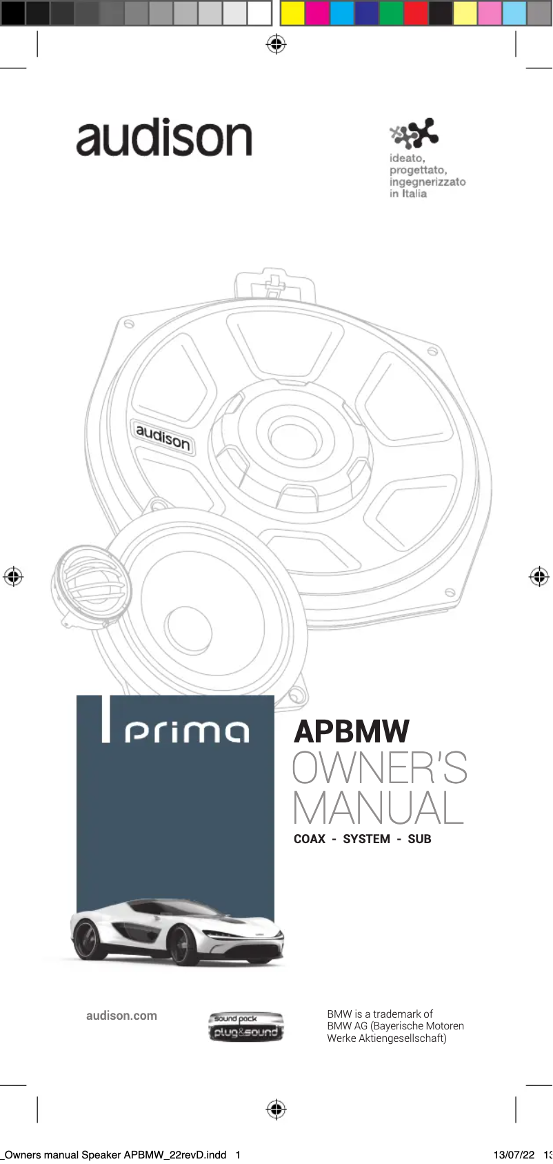 Page n°1 - Manuel utilisateur Audison Prima APBMW K4M
