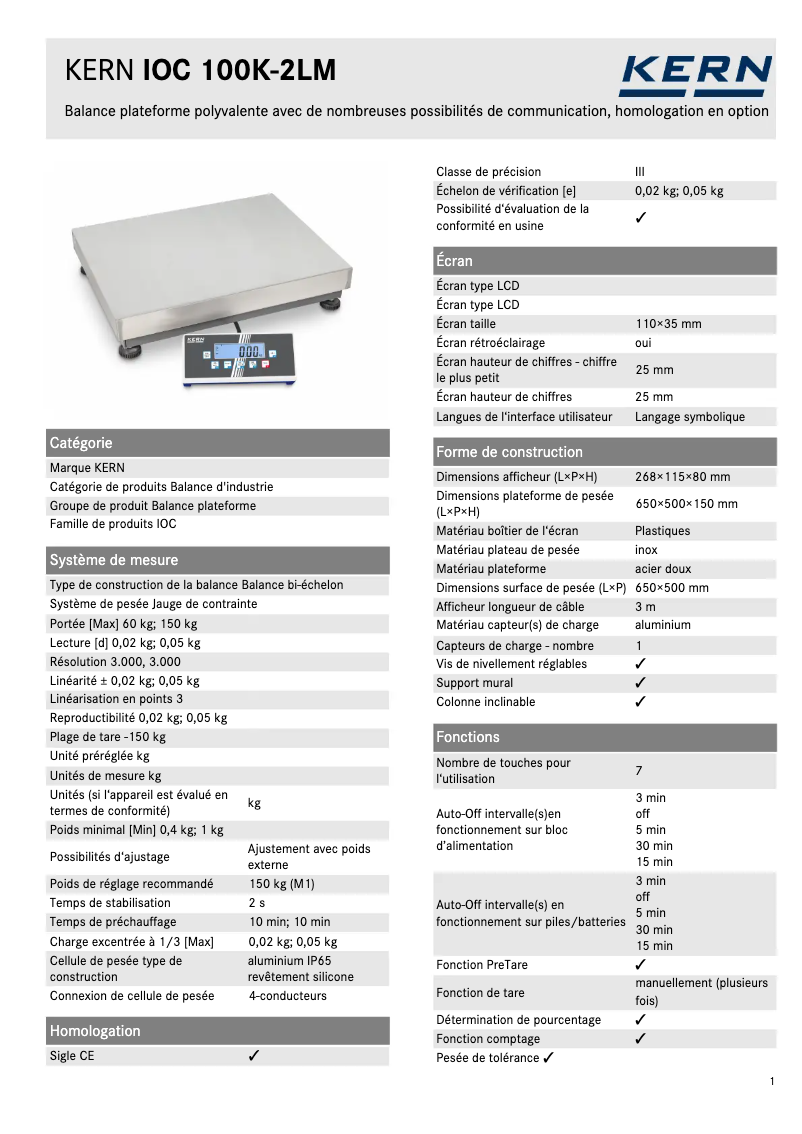 Image de la première page du manuel de l'appareil IOC 100K-2LM