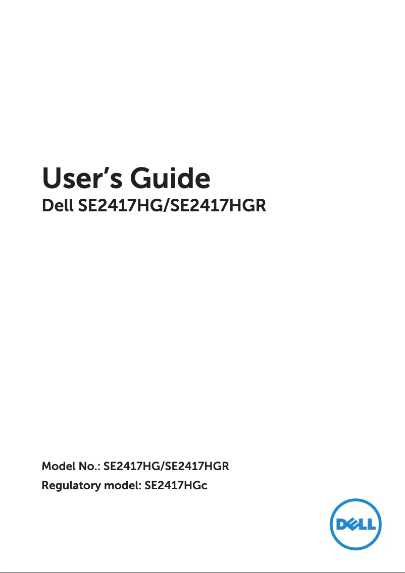 Page 1 de la notice Manuel utilisateur Dell SE2417HG
