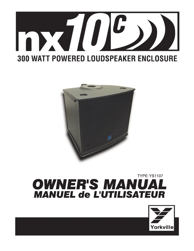 Page 1 de la notice Manuel utilisateur Yorkville NX10C