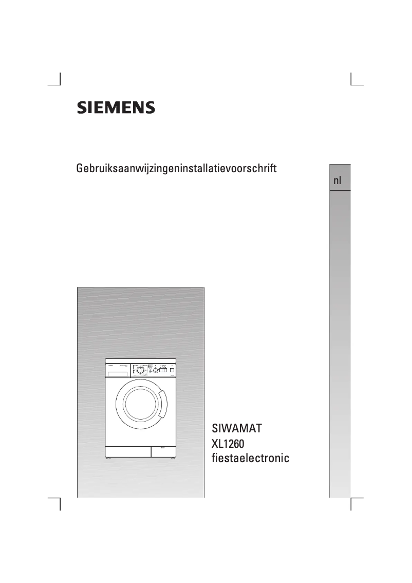 Page 1 de la notice Manuel utilisateur Siemens WXL1260