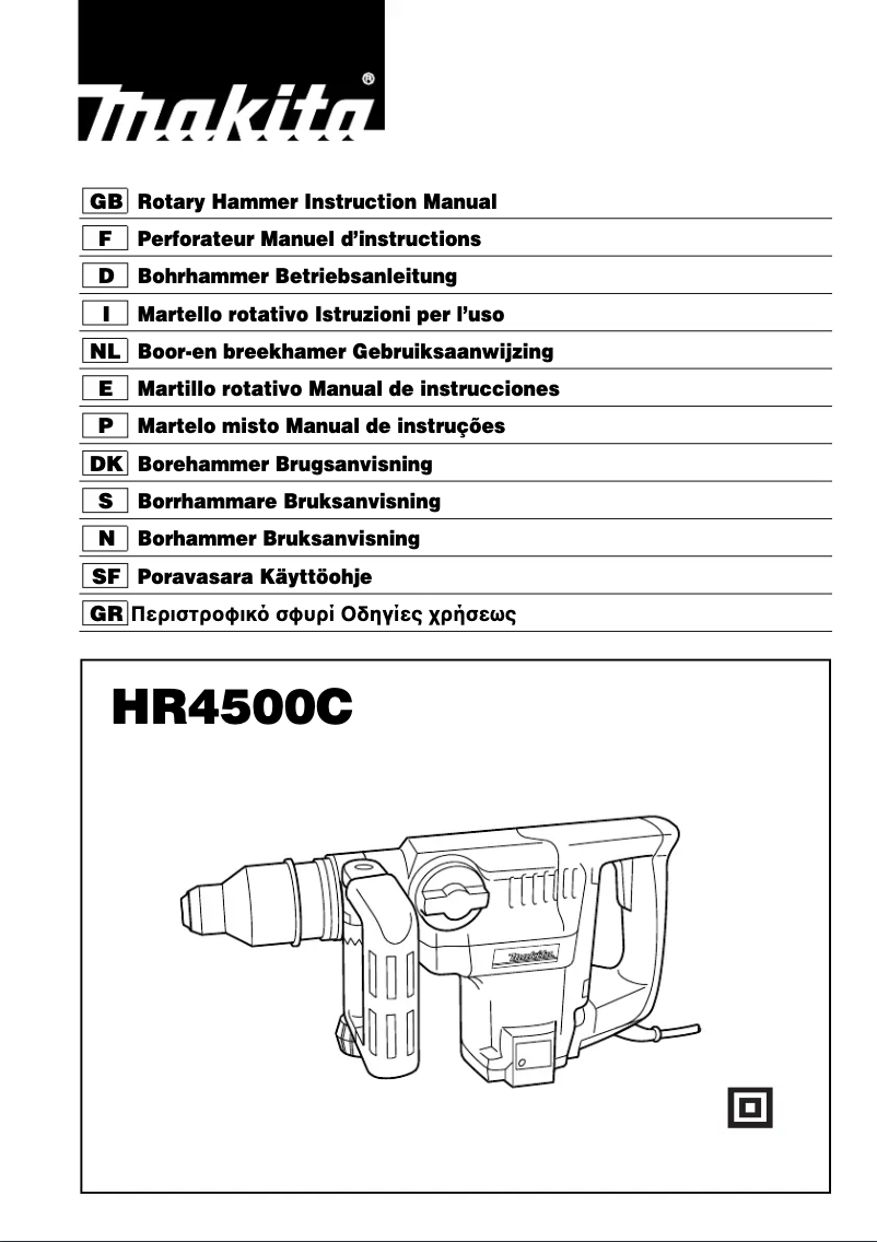 Page 1 de la notice Manuel utilisateur Makita HR4500C
