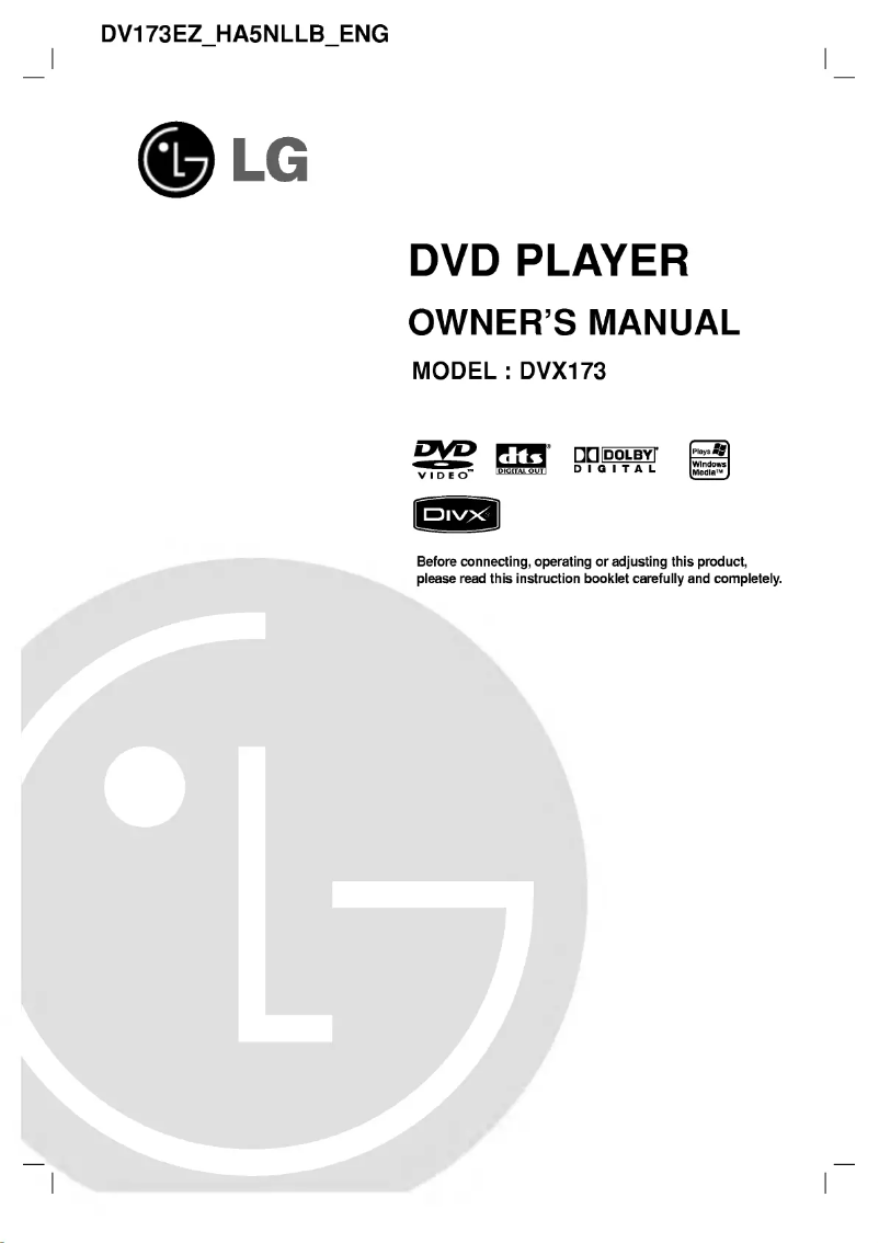 Page n°1 - Manuel utilisateur LG DVX173