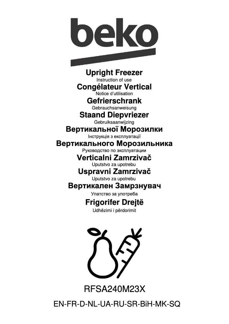 Image de la première page du manuel de l'appareil RFSA240M23X