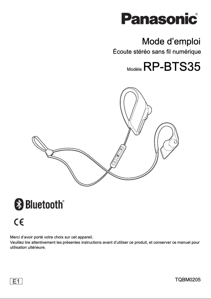 Page n°1 - Manuel utilisateur Panasonic RP-BTS35E1