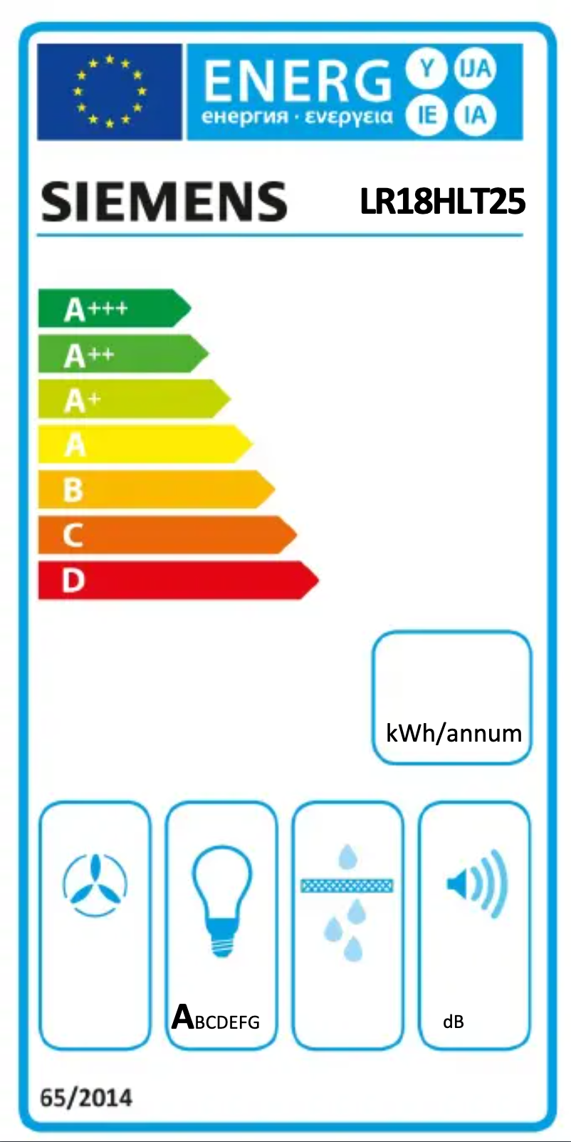 Página 1 del manual Etiqueta energética Siemens LR18HLT25
