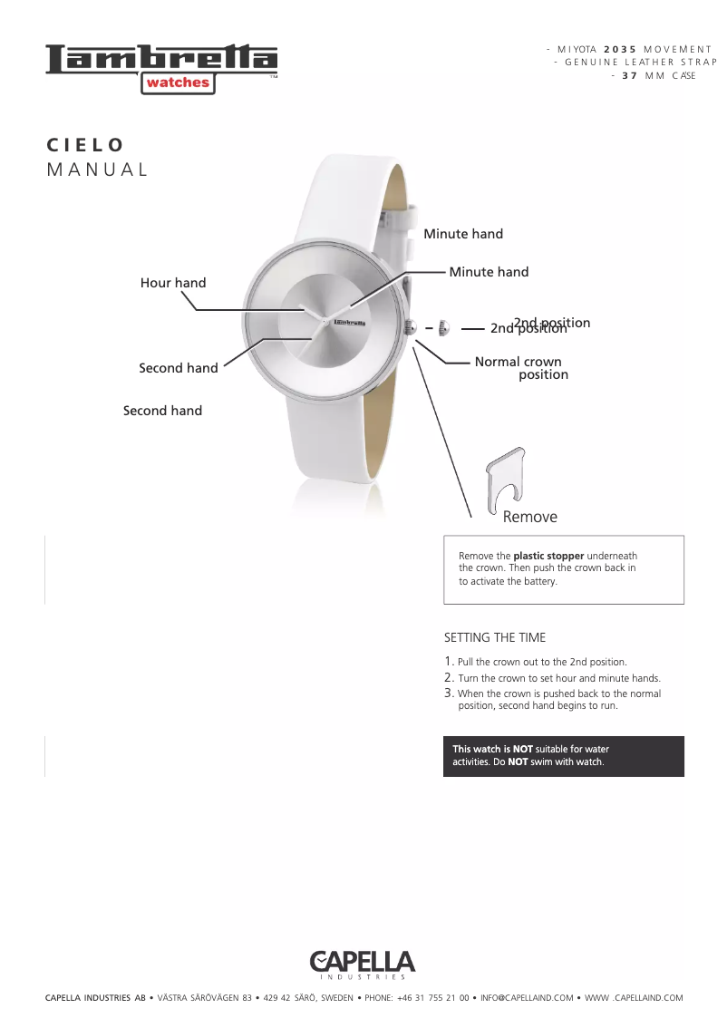 Page 1 of the manual User Manual Lambretta Cielo