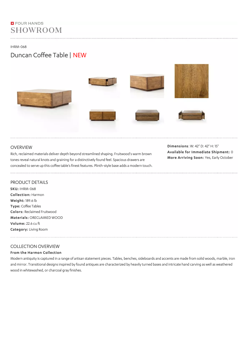 Page 1 de la notice Manuel utilisateur Four Hands IHRM-068