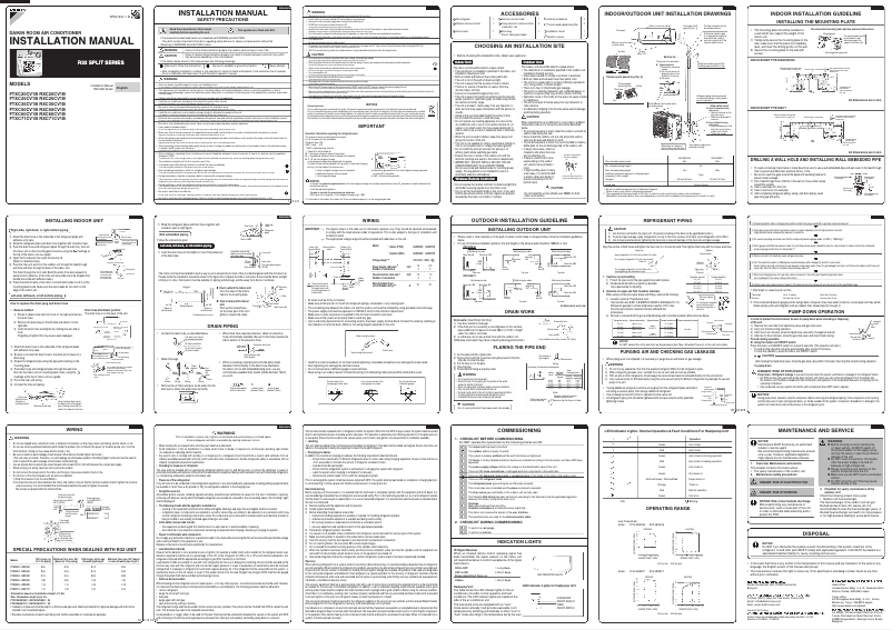 Page 1 de la notice Guide d'installation Daikin FTXC20CV1B