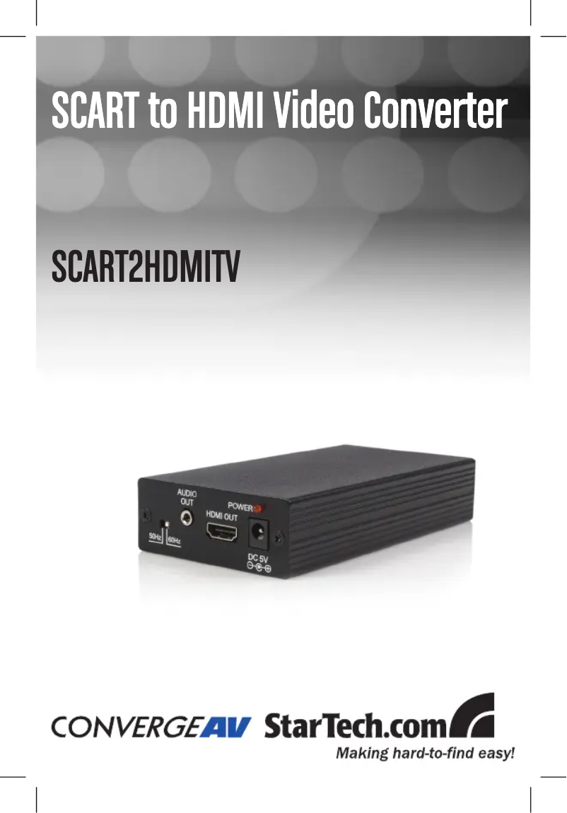 Page n°1 - Manuel utilisateur StarTech.com SCART2HDMITV