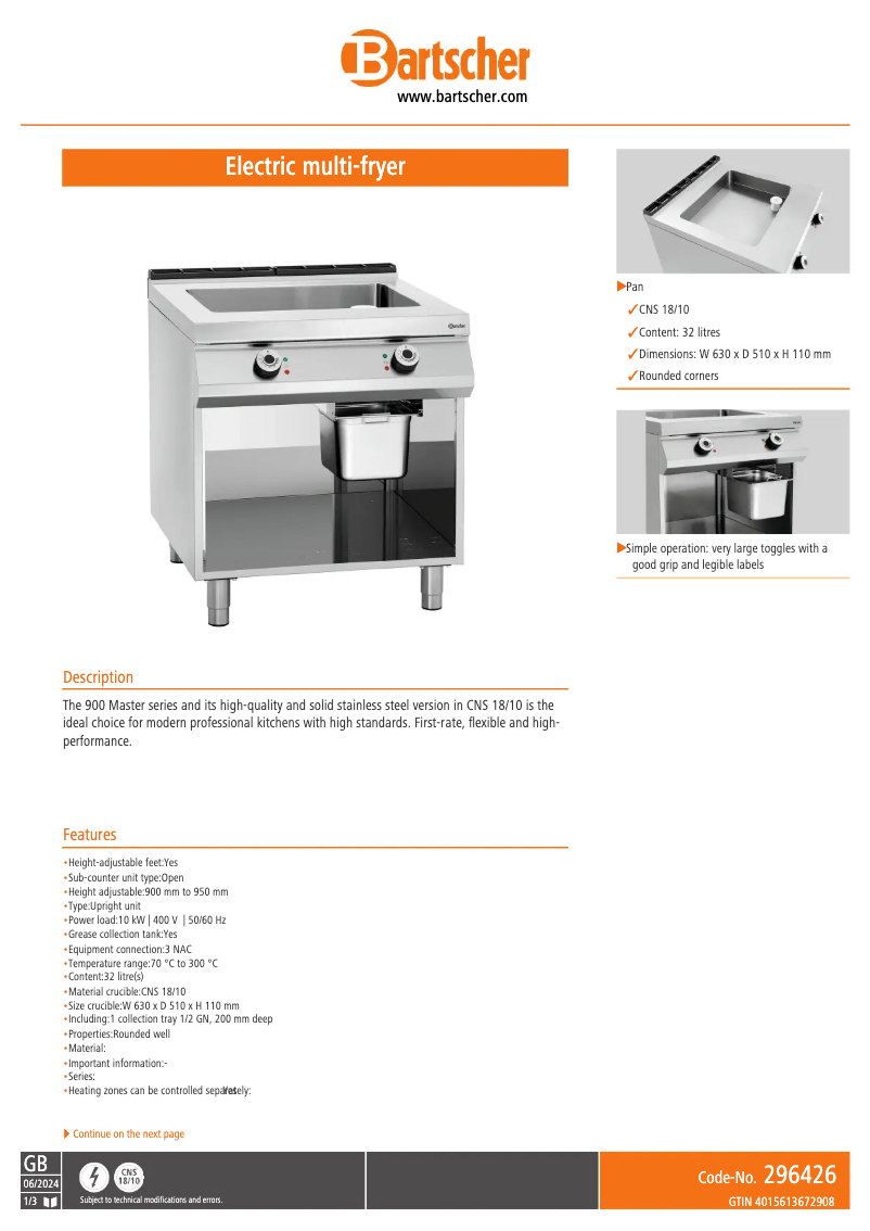 Image de la première page du manuel de l'appareil 296426