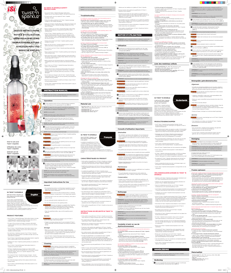 Page n°1 - Manuel utilisateur iSi Twist'n Sparkle