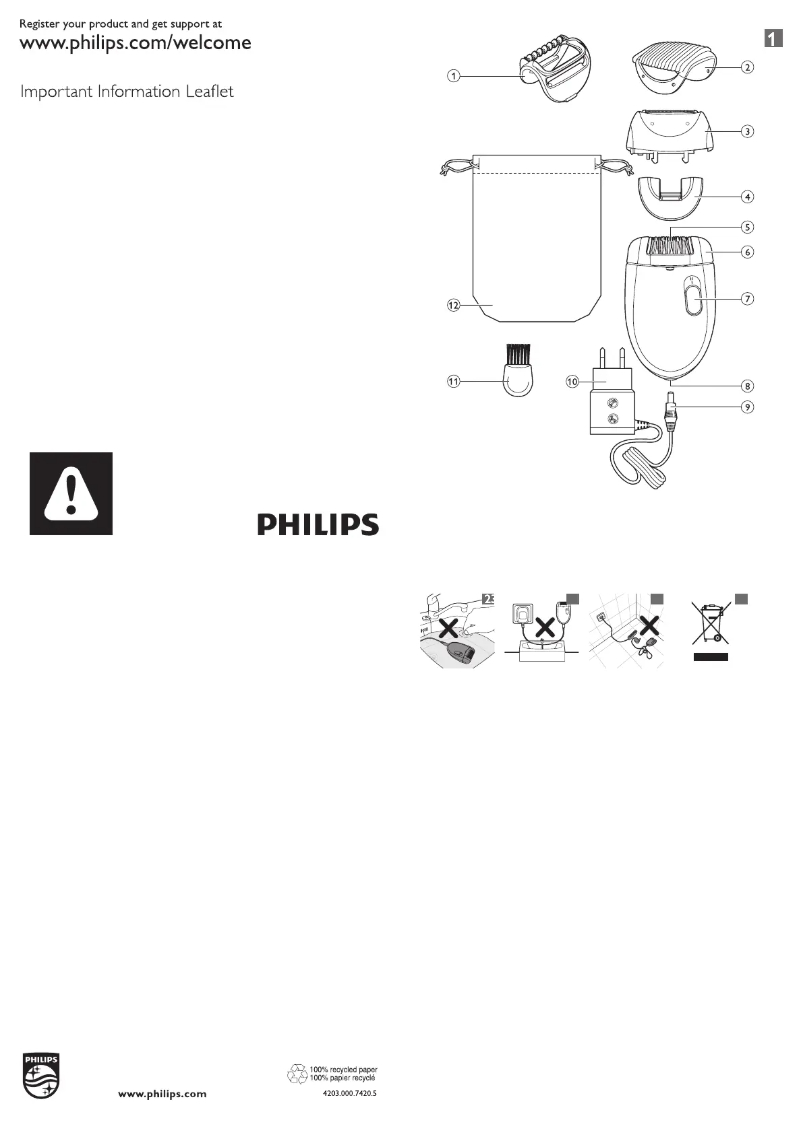 Page 1 de la notice Manuel utilisateur Philips Satinelle Advanced BRE210
