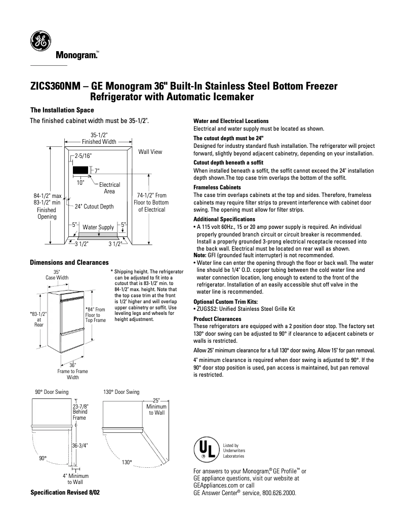 Image de la première page du manuel de l'appareil ZICS360NMLH