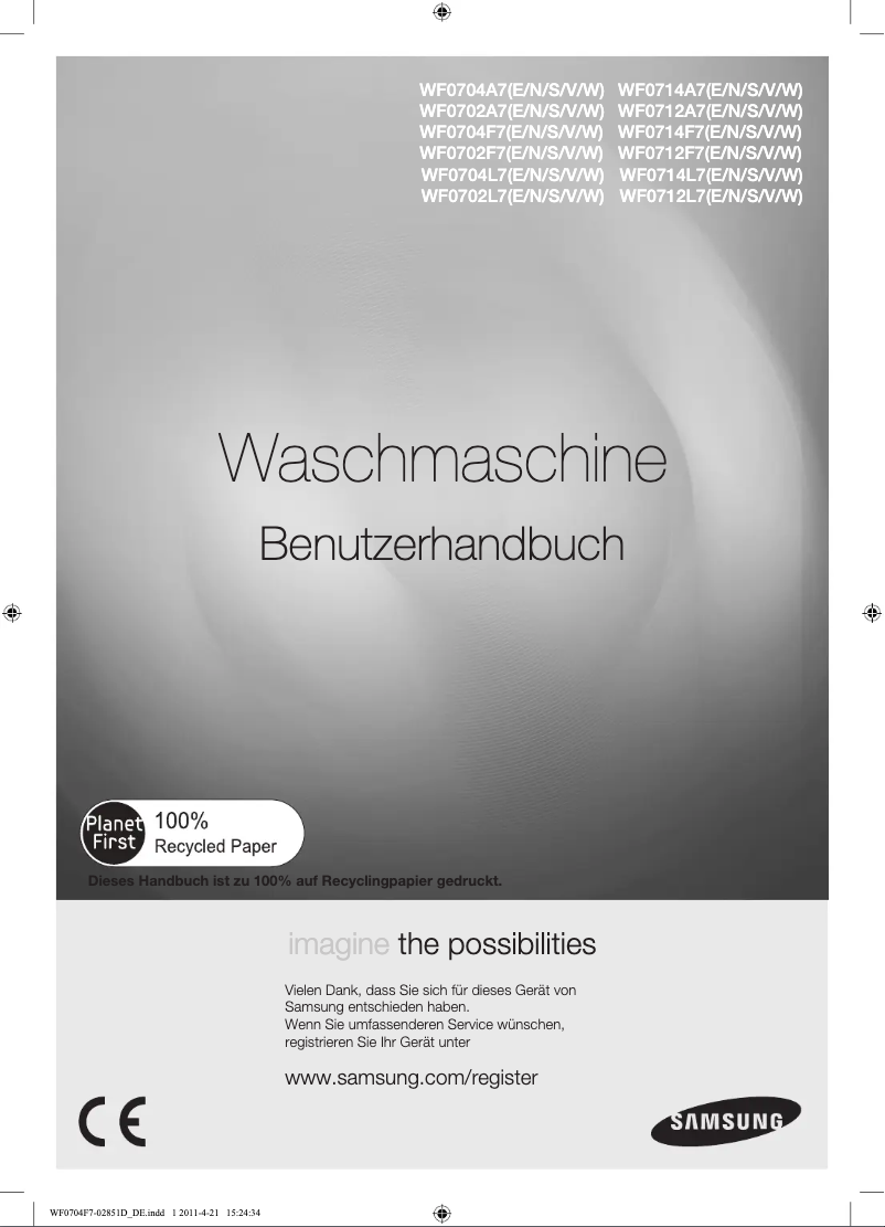 Page n°1 - Manuel utilisateur Samsung WF0702A7