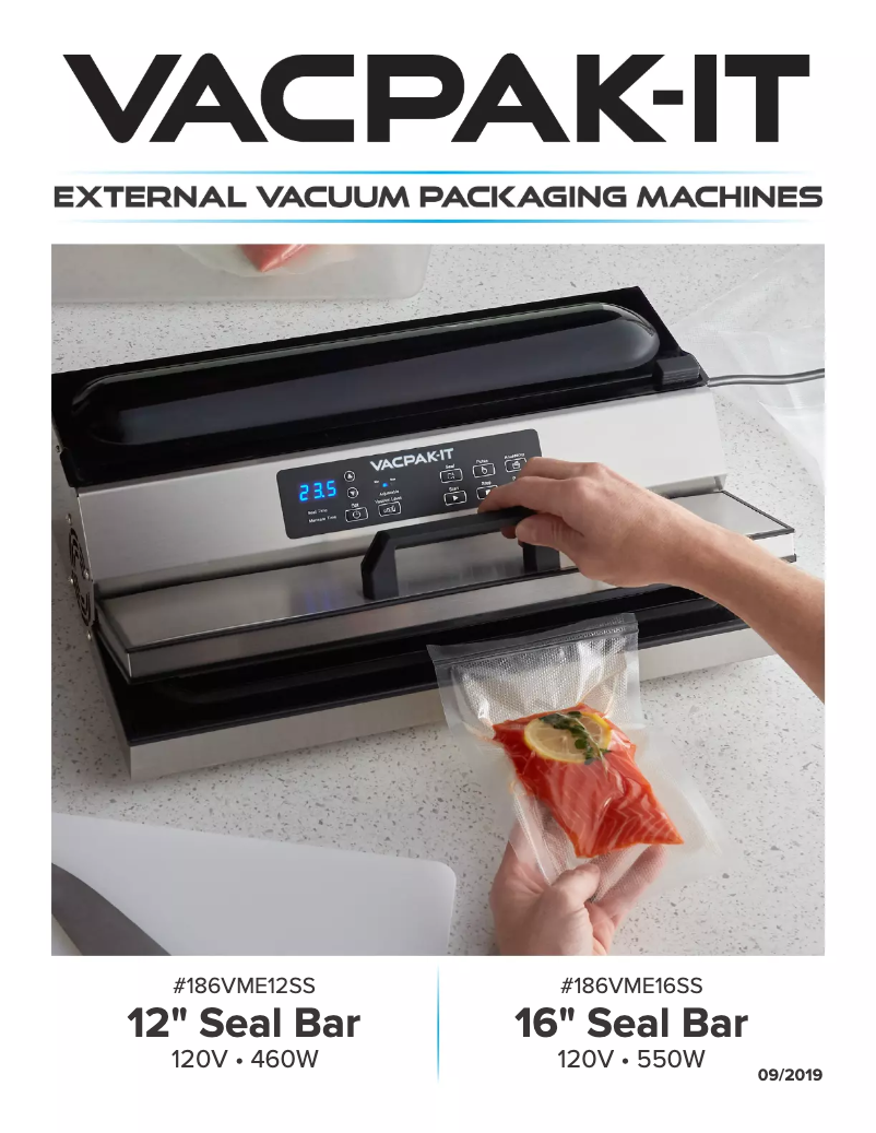 Page n°1 - Manuel utilisateur VacPak-It VME12SS