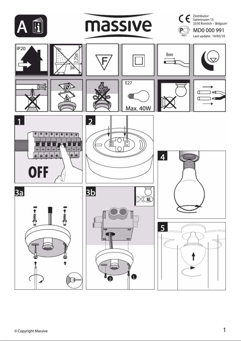 Page 1 de la notice Manuel utilisateur Massive Kico 40096/28/10