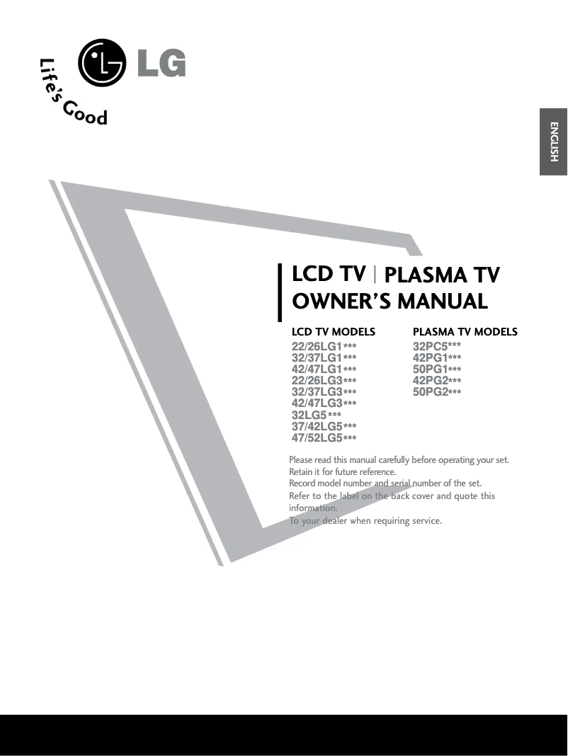 Image de la première page du manuel de l'appareil 47LG32R