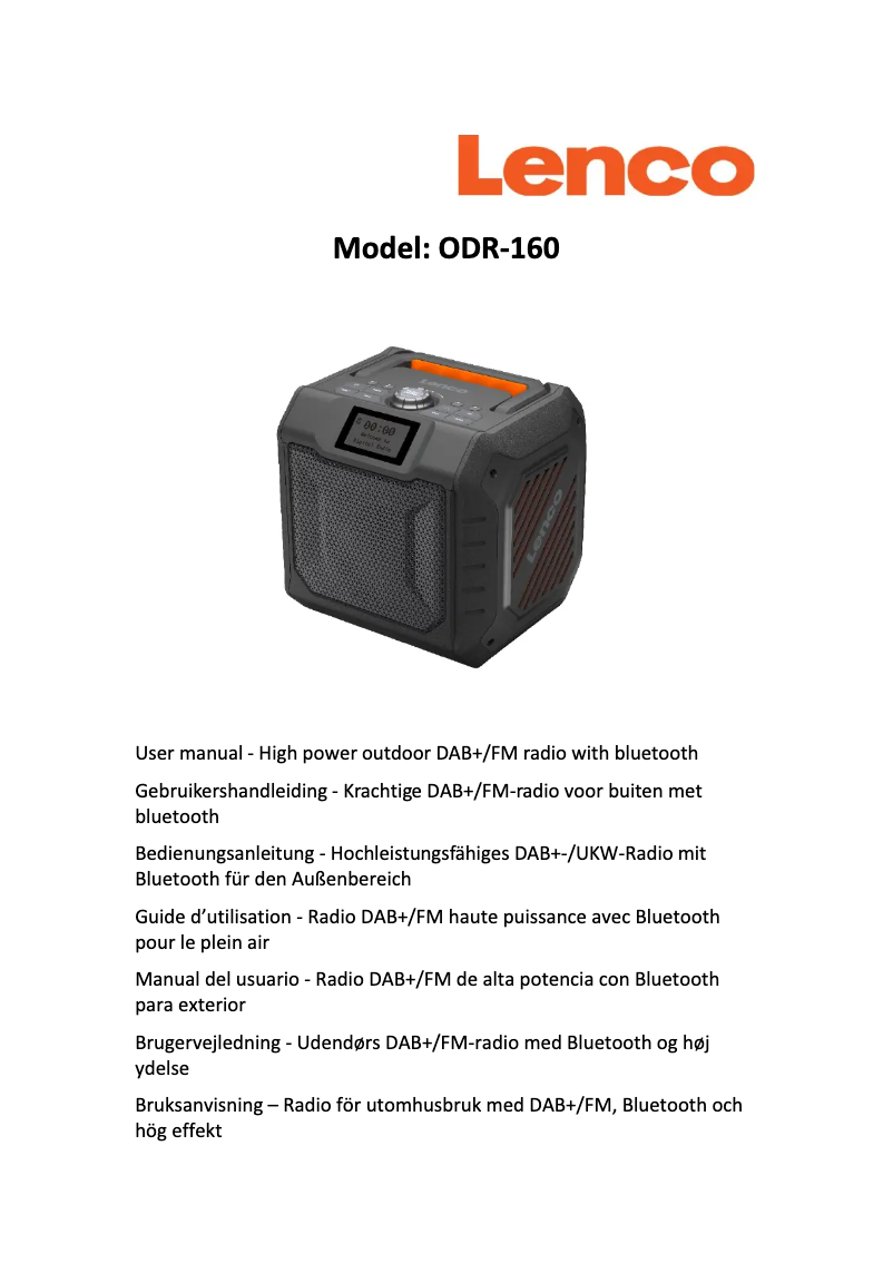 Page n°1 - Manuel utilisateur Lenco MCR-113