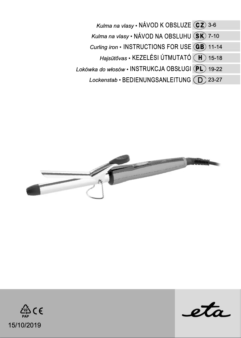 Image de la première page du manuel de l'appareil Rosalia 4327 90000