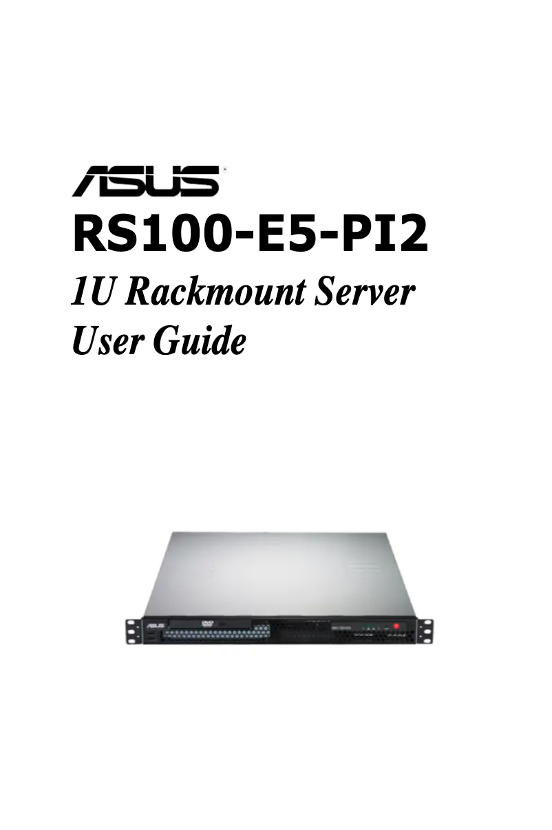 Page 1 de la notice Manuel utilisateur Asus RS100-E5/PI2
