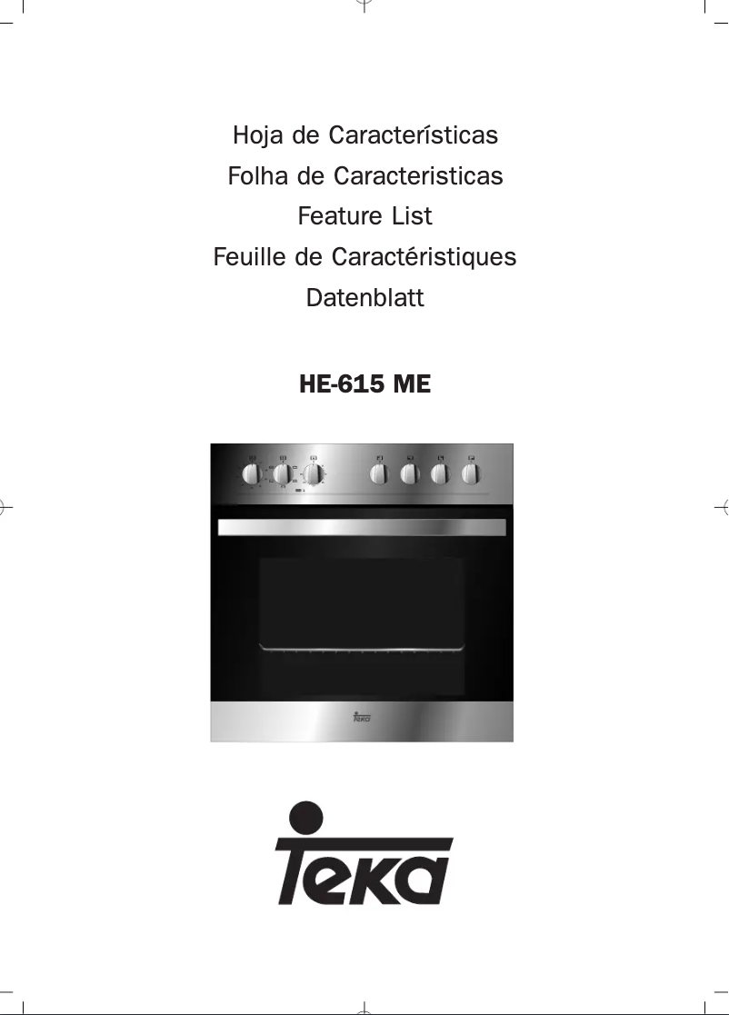 Page n°1 - Manuel utilisateur Teka HE 615 ME