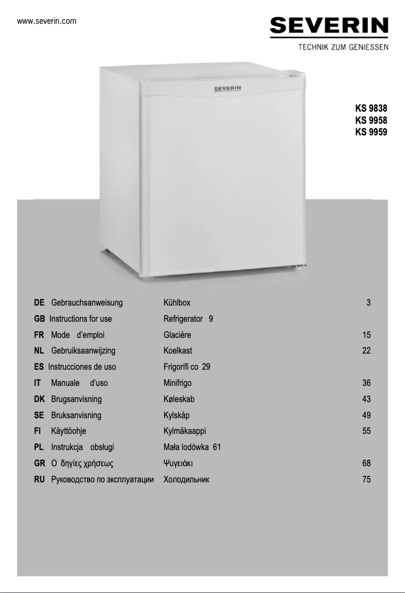 Image de la première page du manuel de l'appareil KS 9958