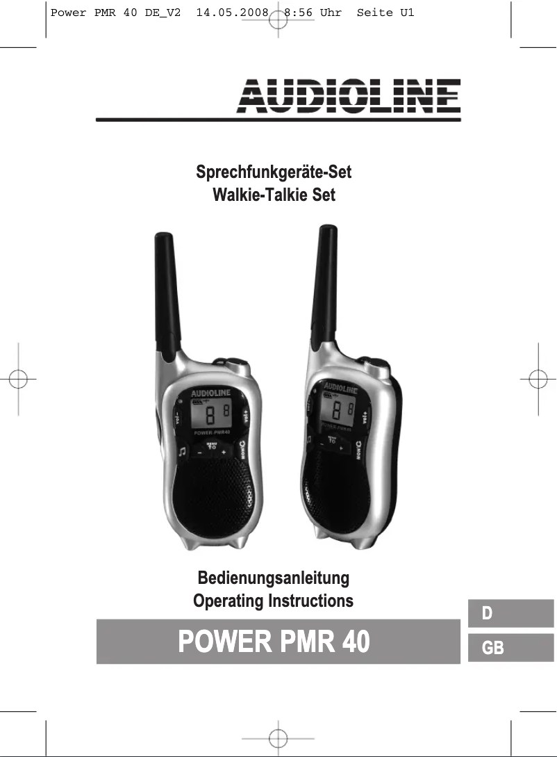 Page n°1 - Manuel utilisateur Audioline Power PMR 40