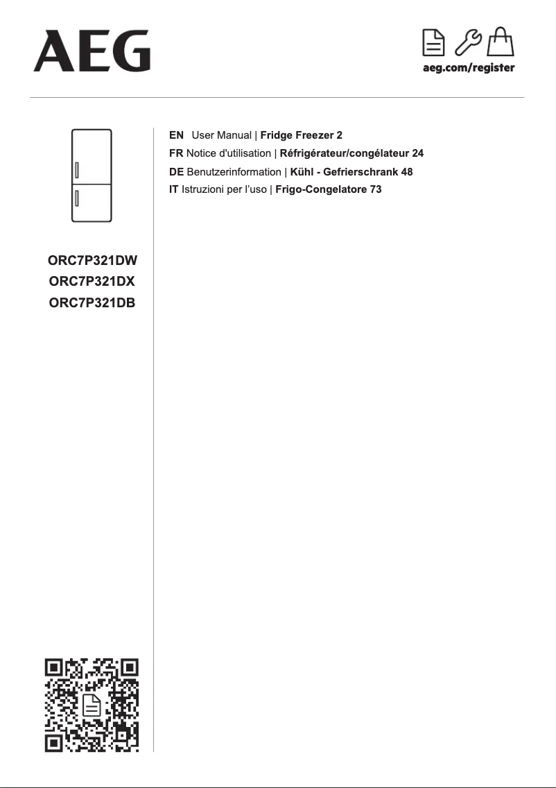 Page 1 de la notice Manuel utilisateur AEG ORC7P321DX