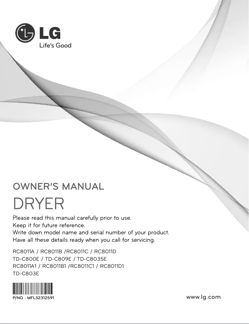Page n°1 - Manuel utilisateur LG TD-C800E