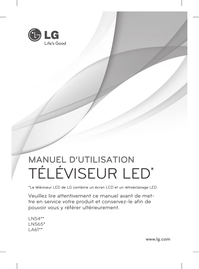Page n°1 - Manuel utilisateur LG 50LA6130