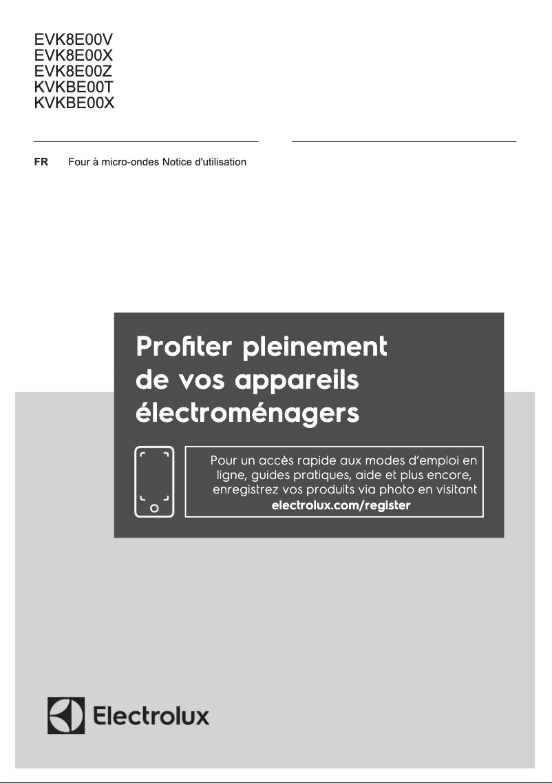 Image de la première page du manuel de l'appareil EVK8E00X