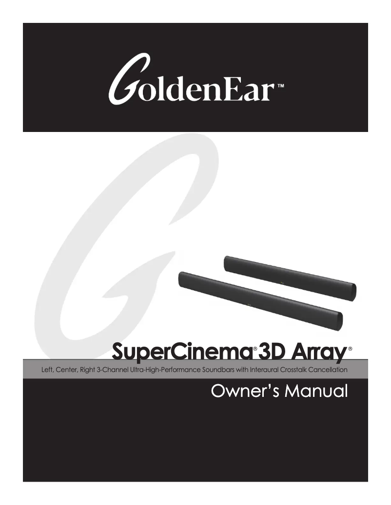 Image de la première page du manuel de l'appareil SuperCinema 3D Array