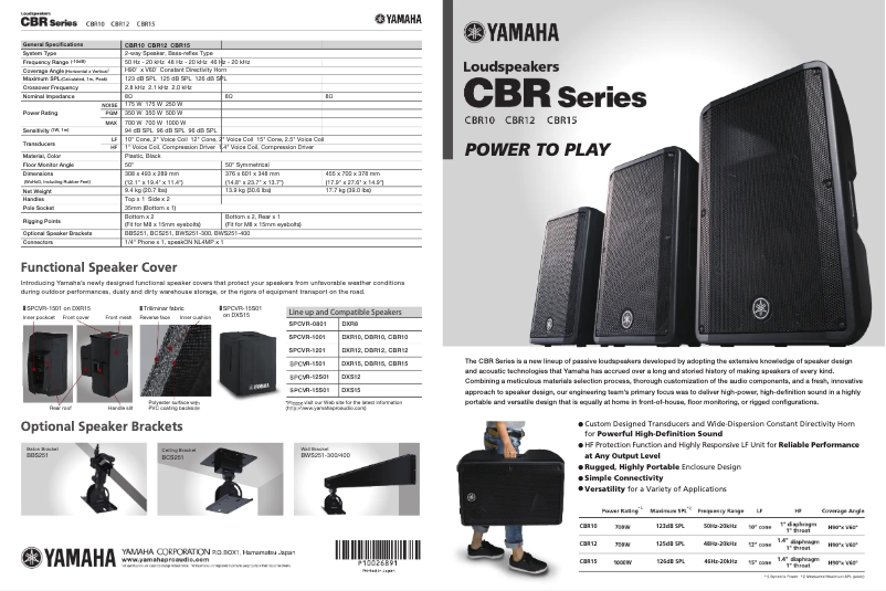 Page n°1 - Fiche technique Yamaha CBR15