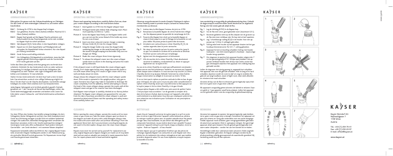 Page 1 de la notice Manuel utilisateur Kayser SAHNEboy