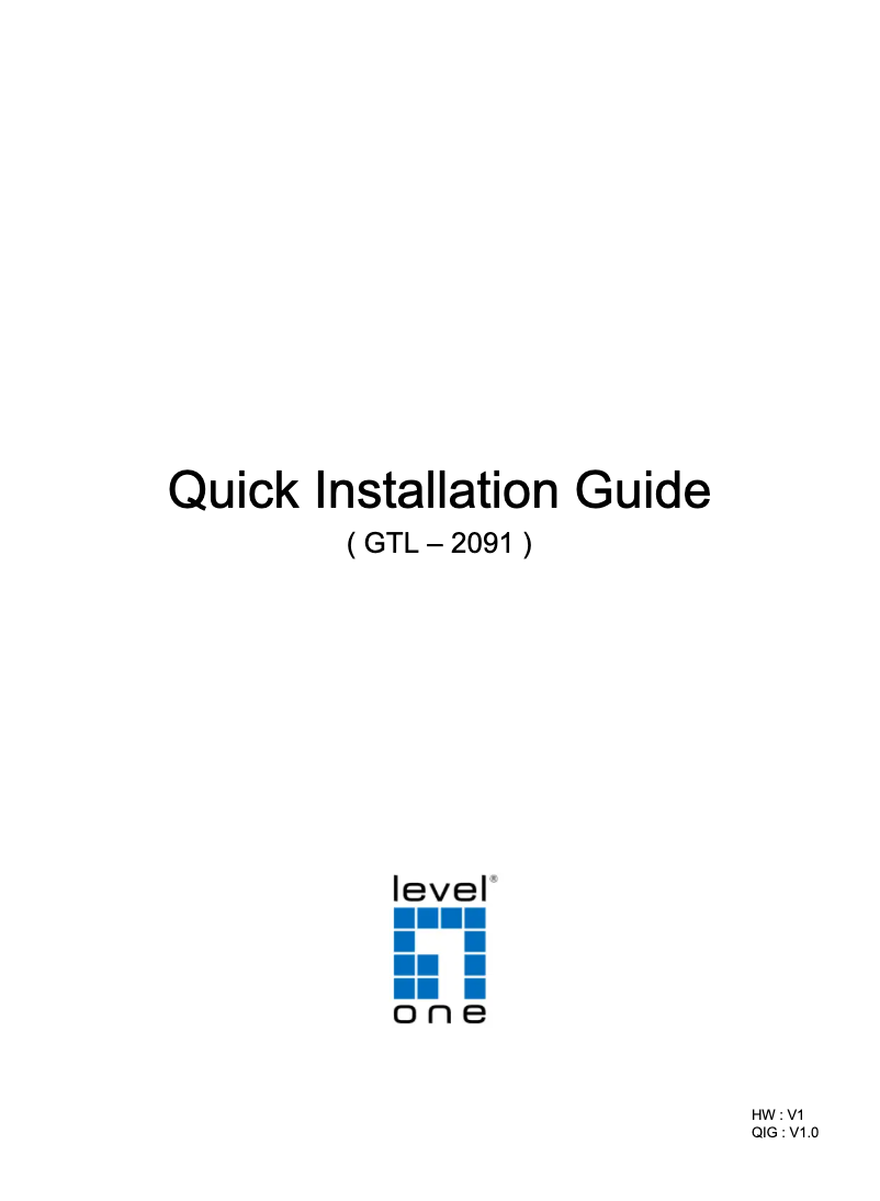 Page n°1 - Manuel utilisateur LevelOne GTL-2091