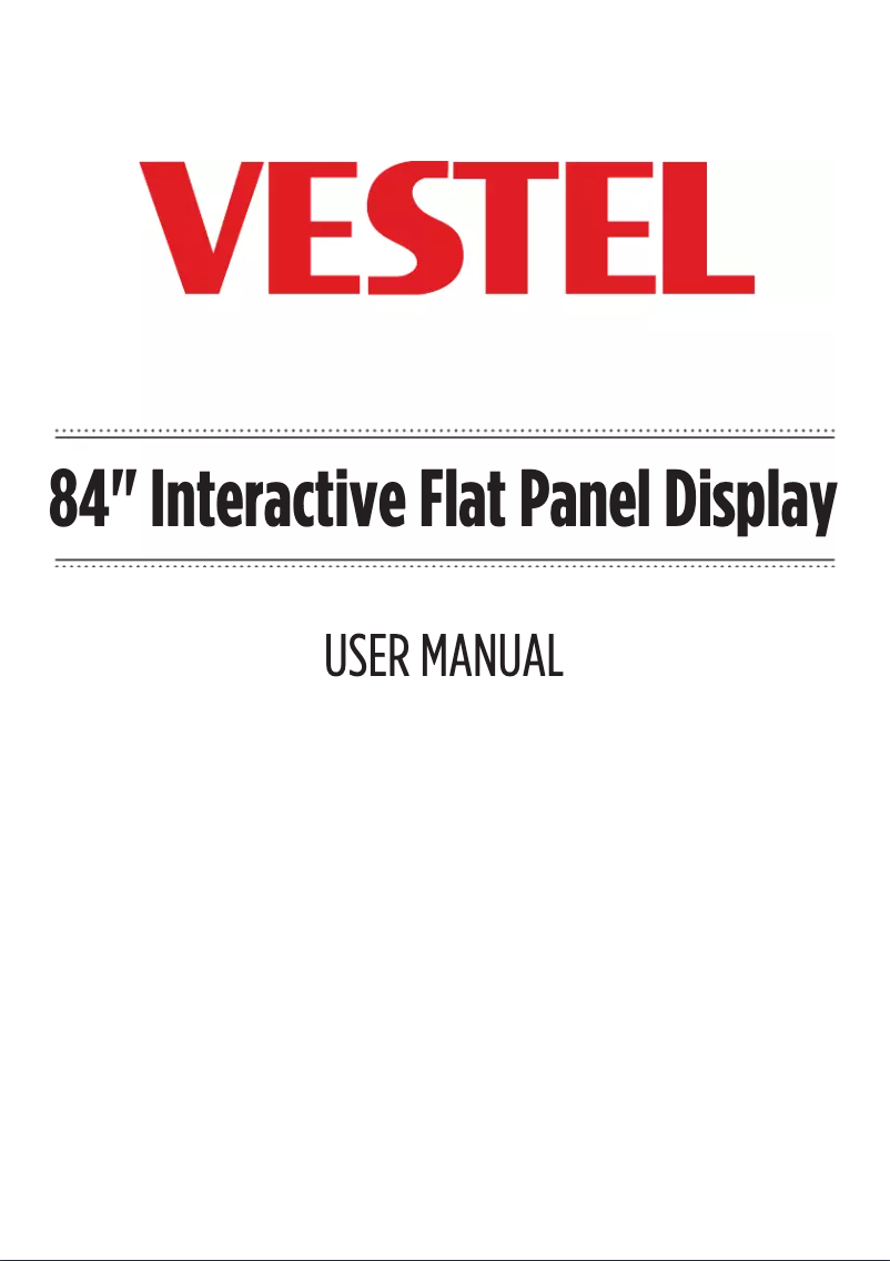 Page n°1 - Manuel utilisateur Vestel 84" Interactive Flat Panel Display
