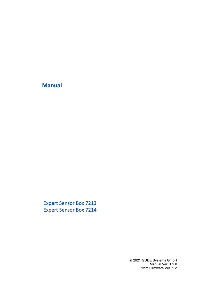 Page n°1 - Manuel utilisateur Güde Expert Sensor Box 7214