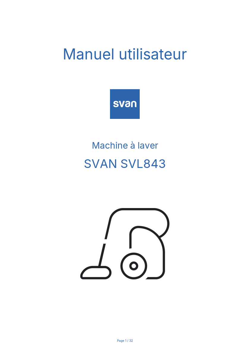 Image de la première page du manuel de l'appareil SVL843