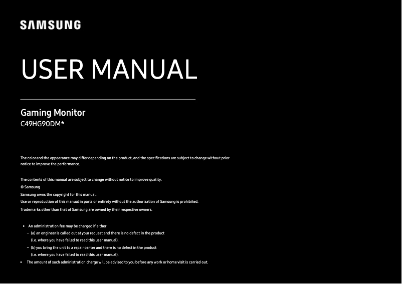 Page n°1 - Manuel utilisateur Samsung C49HG90DMC
