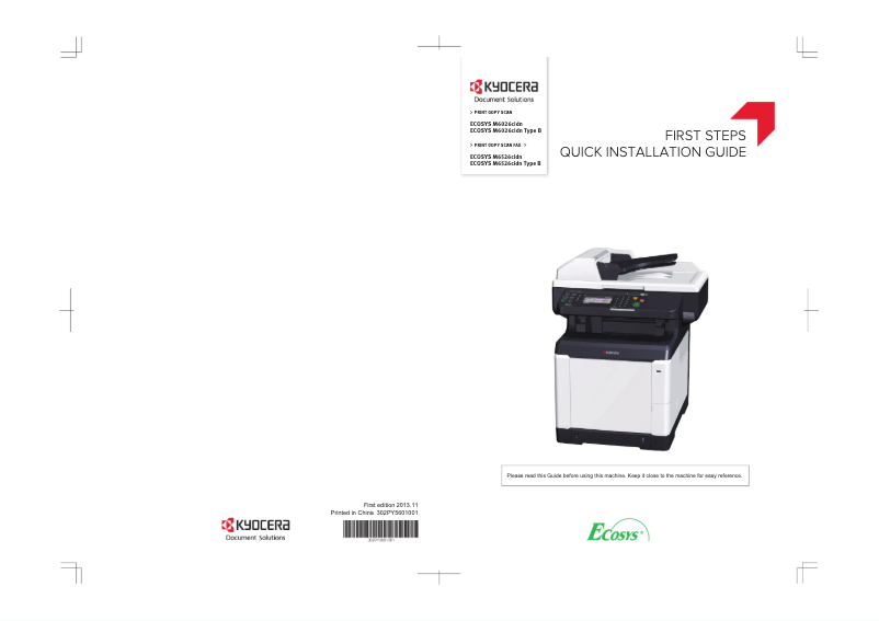 Page 1 de la notice Manuel utilisateur Kyocera ECOSYS M6526cidn