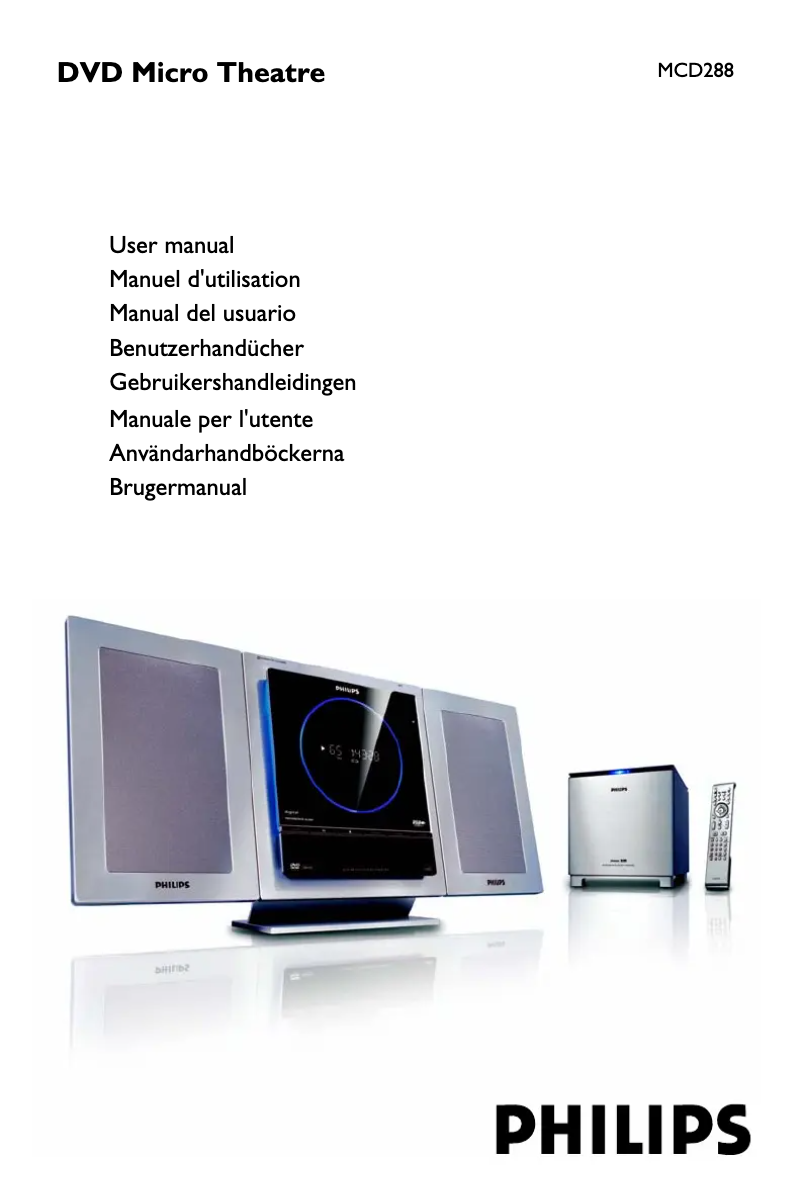Page n°1 - Manuel utilisateur Philips DVD Micro Theatre MCD288