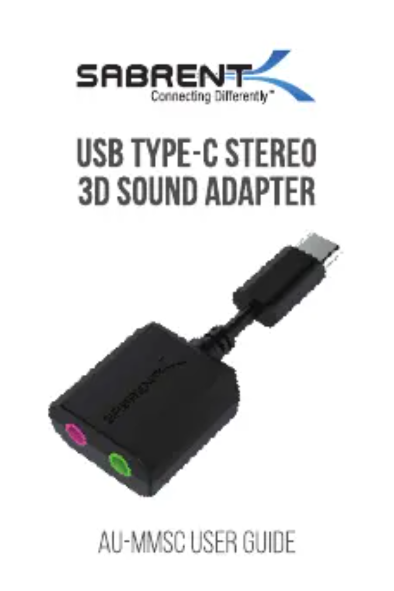 Page 1 de la notice Manuel utilisateur Sabrent AU-MMSC