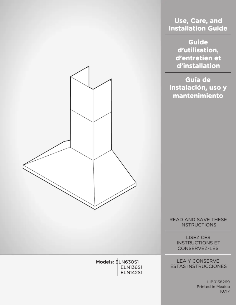 Page 1 de la notice Manuel utilisateur Elica Leone PRF0137852A