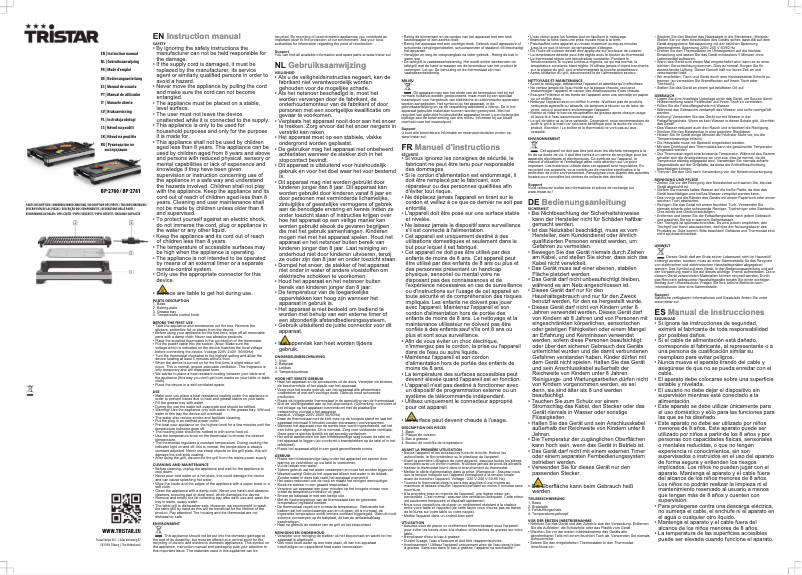 Page n°1 - Manuel utilisateur TriStar BP-2781