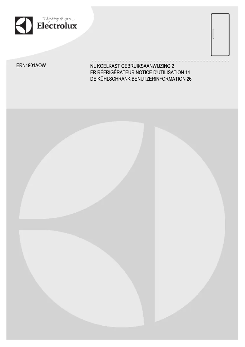 Page 1 de la notice Manuel utilisateur Electrolux ERN1901AOW
