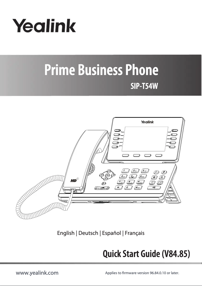 Image de la première page du manuel de l'appareil SIP-T54W